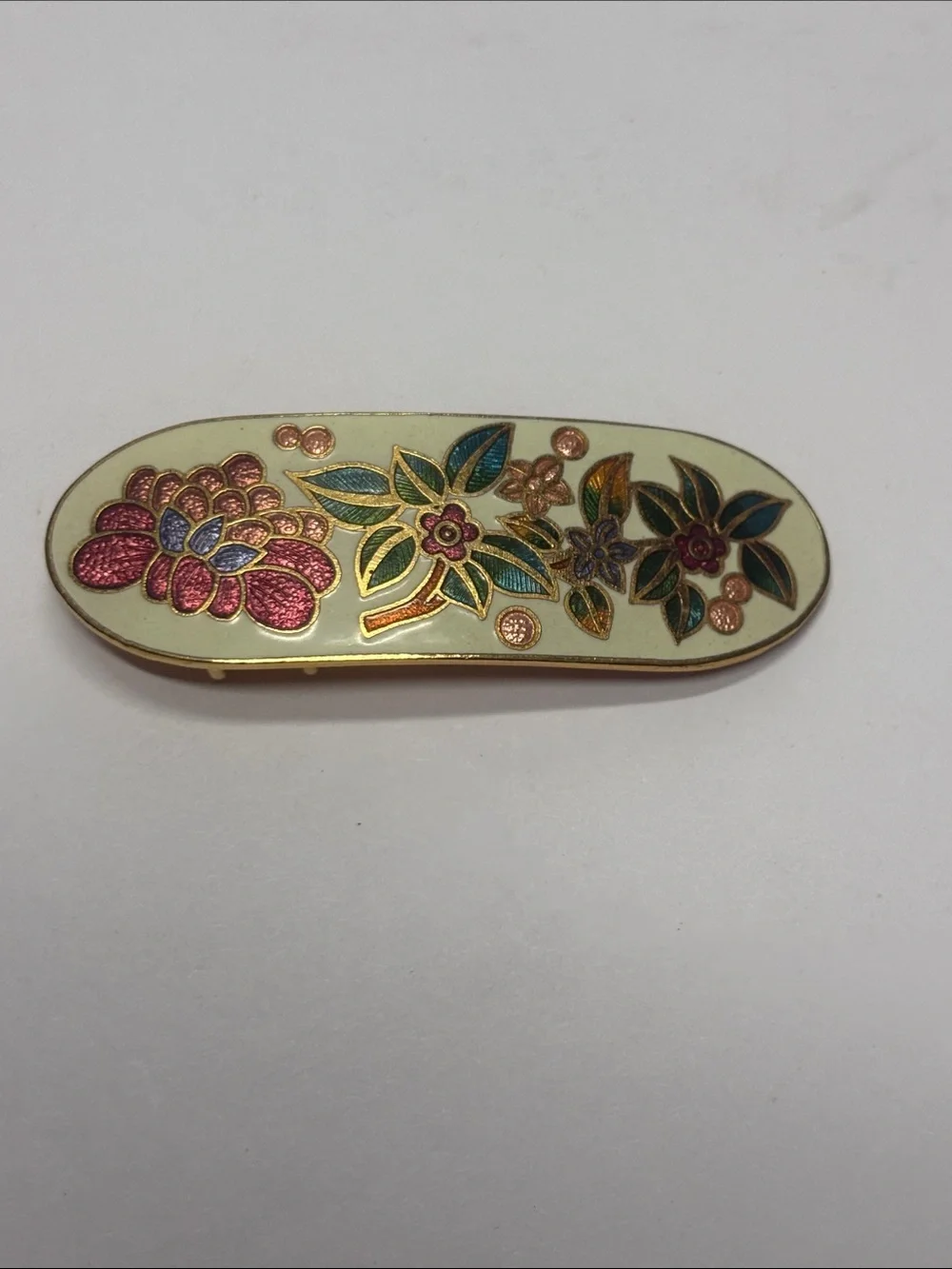 Floral Enamel Cloisonné  Belt Buckle